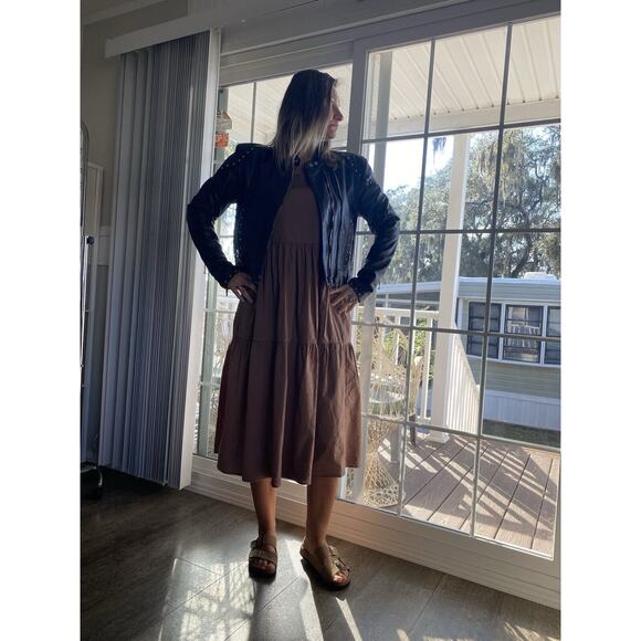 CHROME by Carrie Basham Womens Studded Black Leather Jacket Made In USA 8 - Picture 5 of 14